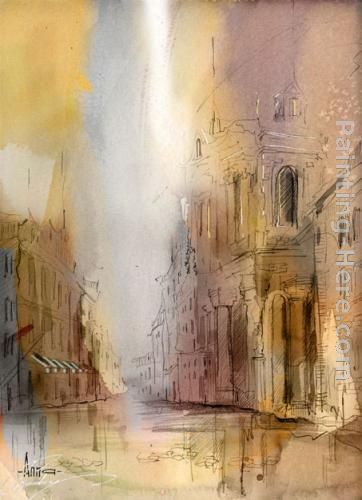 City I've never been 2 painting - Anna Razumovskaya City I've never been 2 art painting
